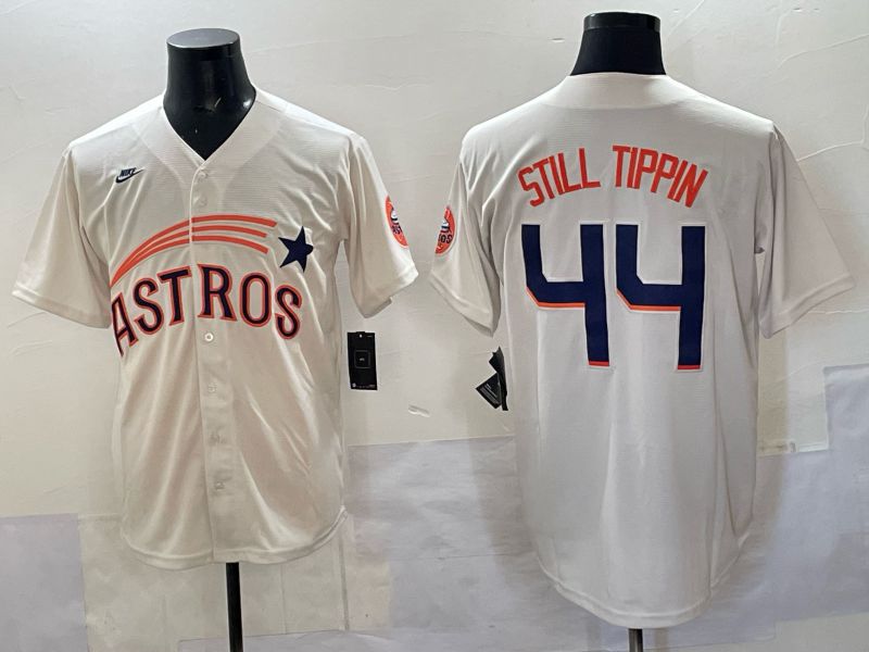 Men 2025 Houston Astros 44 Still Tippin Cream Joint Name Nike MLB Jersey 01